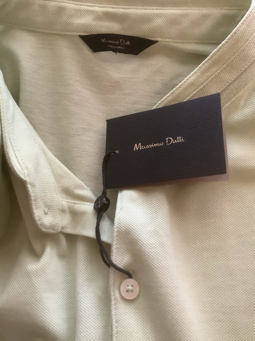 Massimo Dutti Sz L Men's Short-Sleeve Polo Shirt collarless - Picture 8 of 10